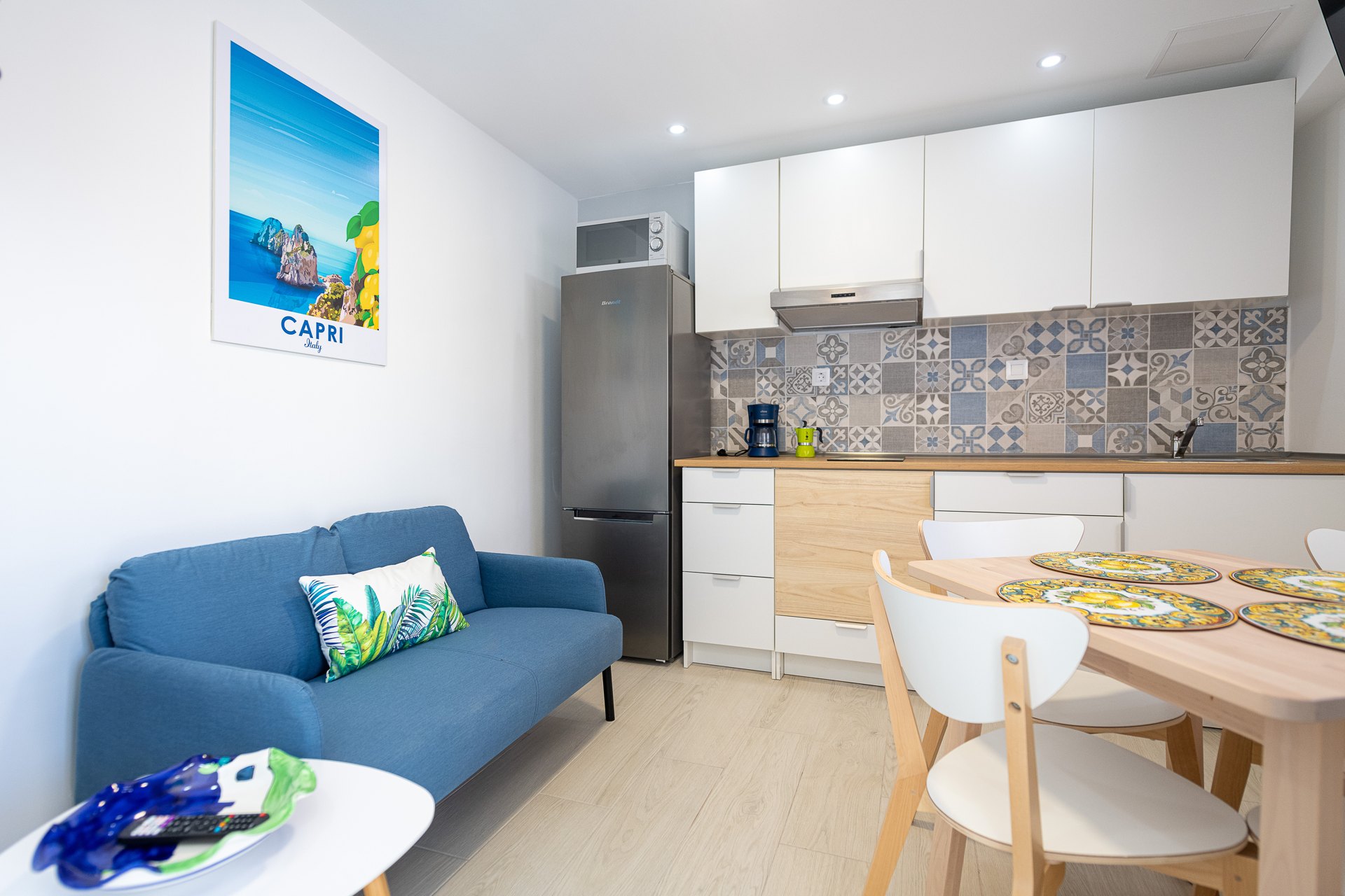 Capri · Living area and kitchen
